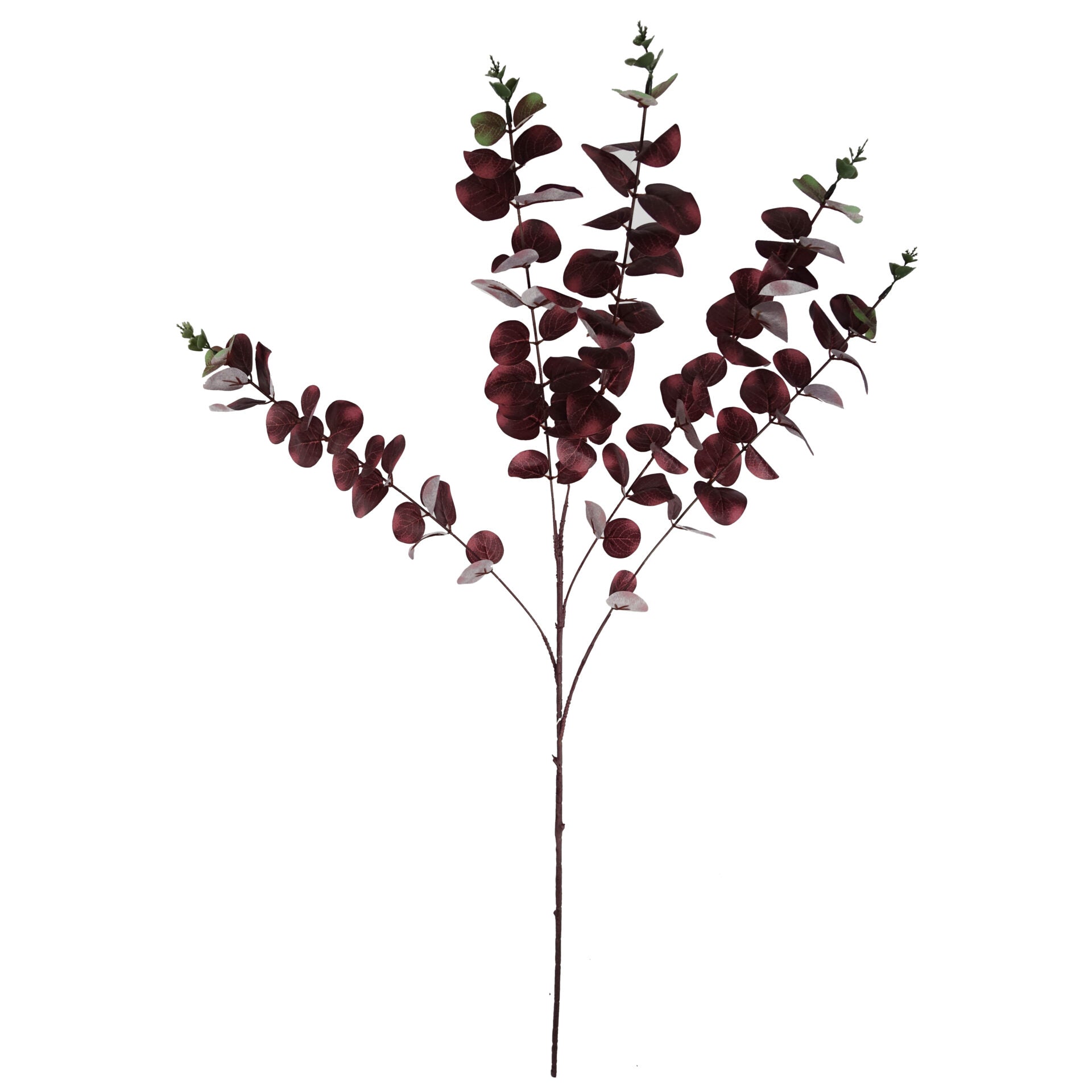 Pack of 6 x 100cm Artificial Eucalyptus Foliage Burgundy