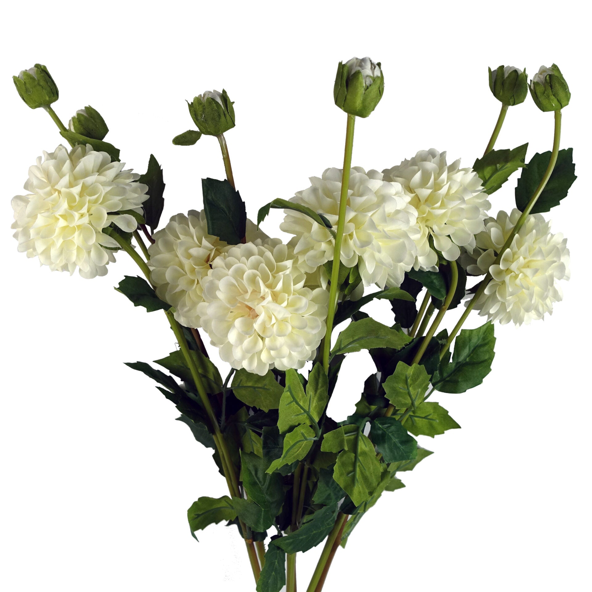 75cm Artificial Dahlia PomPom Flower Stem Cream