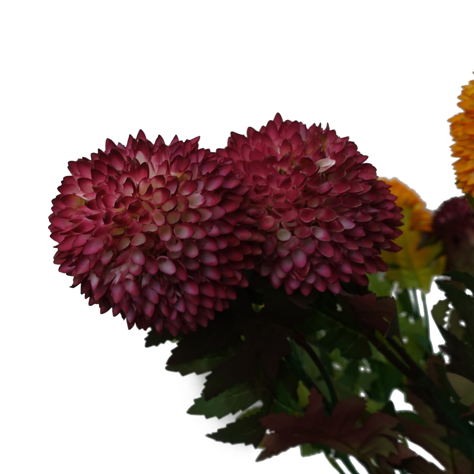 Pack of 6 x 70cm Large Ball Dahlia Artificial Flower Stem Pink