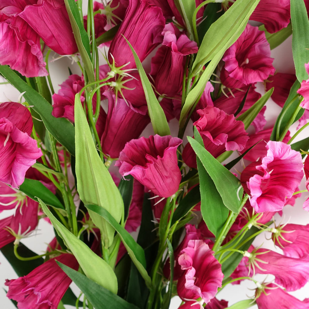 Pack of 6 x 100cm Trumpet Artificial Flower Stem Fuchsia Pink