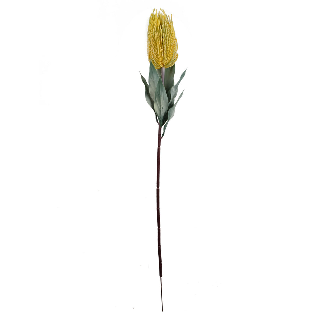 Pack of 6 x 75cm Banksia Menziesii Yellow Flower Stem Artificial