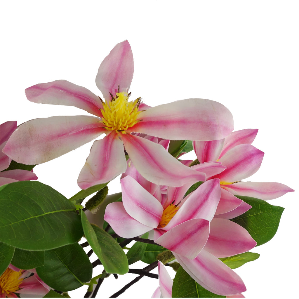 6x 100cm Pink Magnolia Floral Spray Artificial