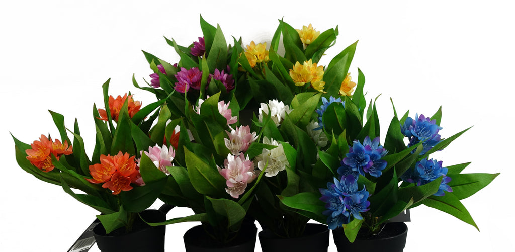3x 18cm Artificial Freesia Plants Pink, White, Blue Flowering