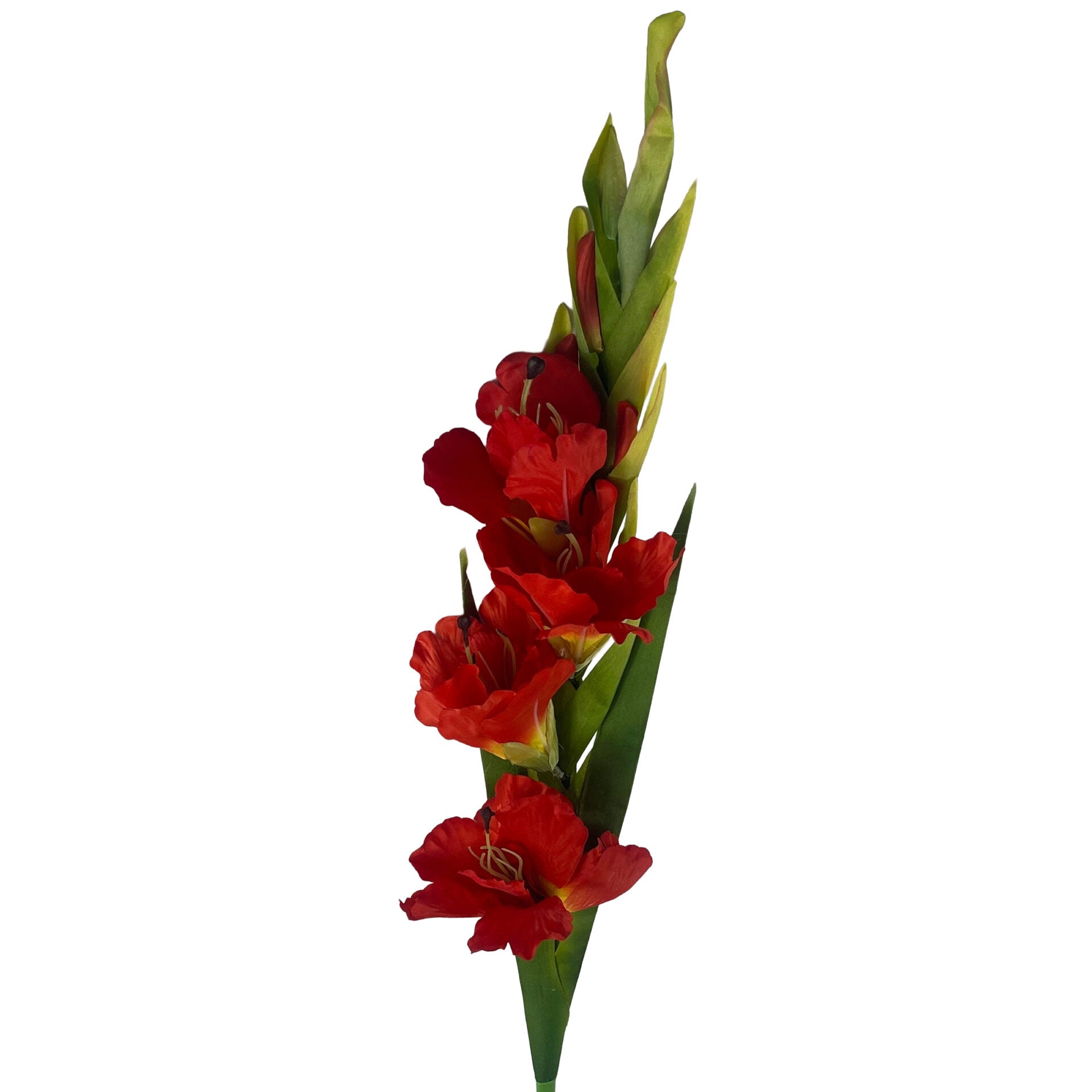 Pack of 6 x 115cm Artificial Orange Gladioli Stem