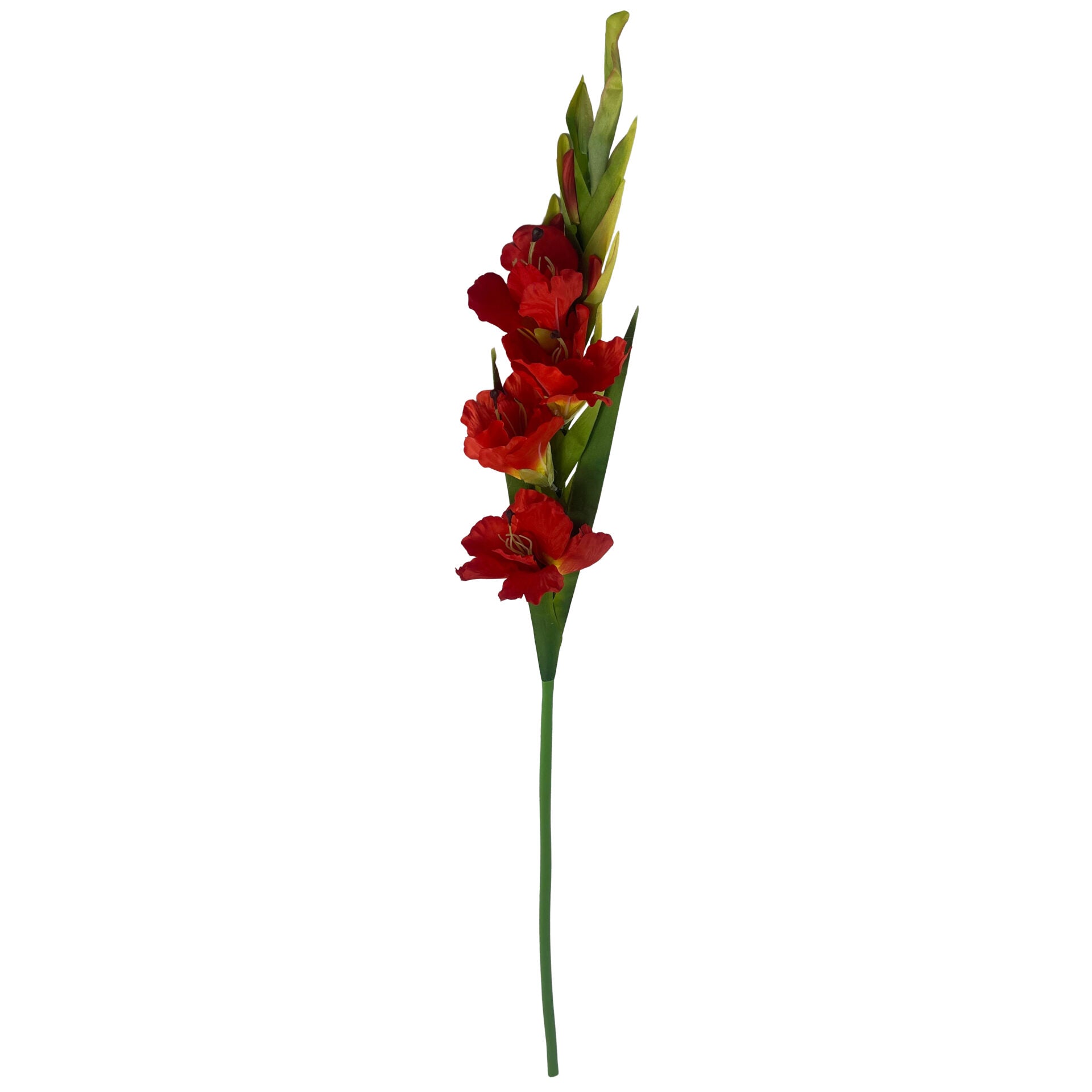 Pack of 6 x 115cm Artificial Orange Gladioli Stem