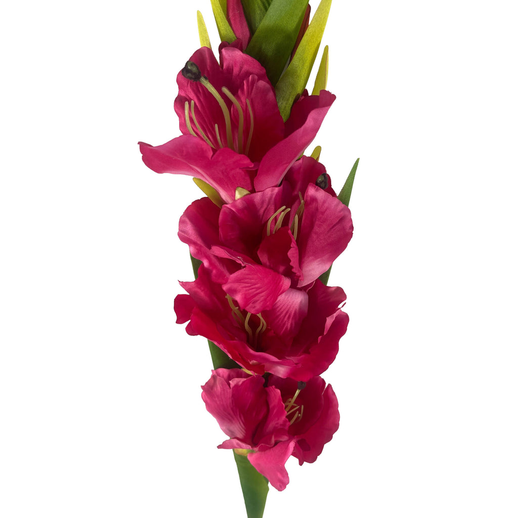 Pack of 6 x 115cm Artificial Pink Gladioli Stem