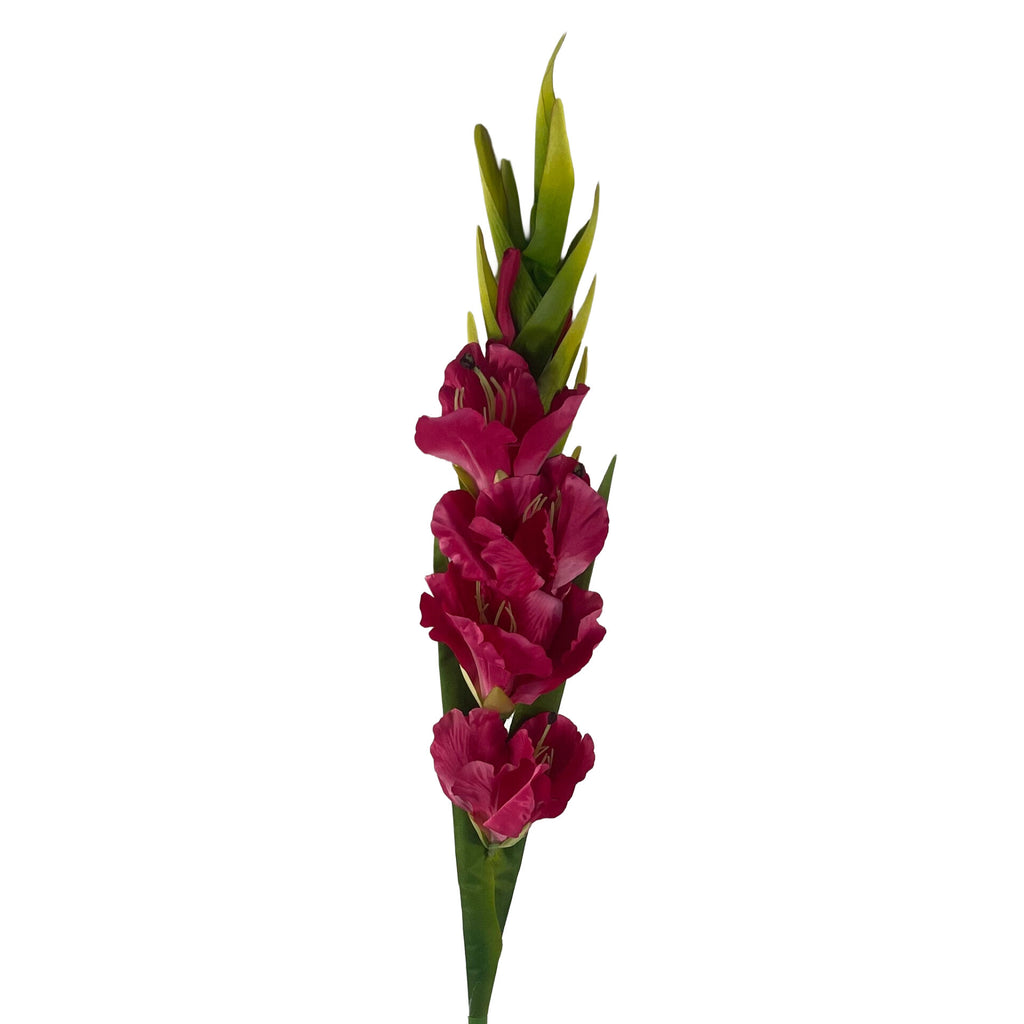 Pack of 6 x 115cm Artificial Pink Gladioli Stem