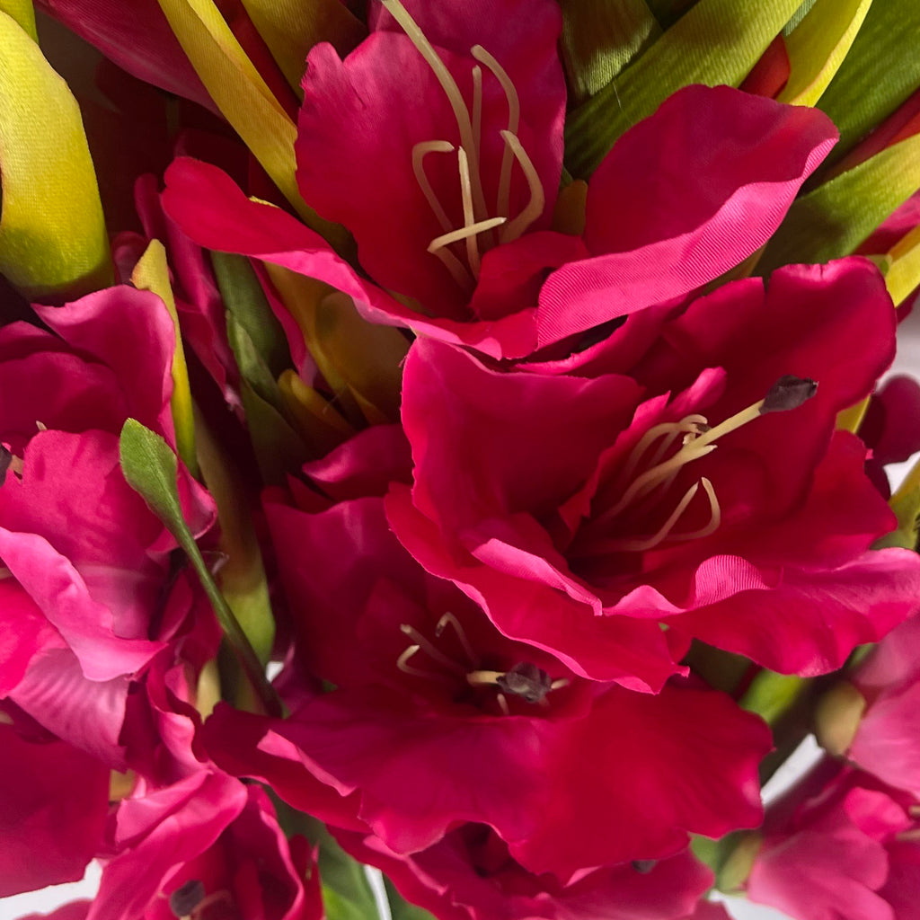 115cm Artificial Pink Gladioli Stem