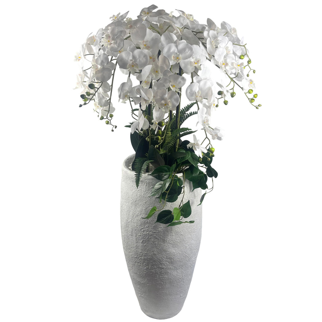 150cm White Orchid Potted Display Artificial