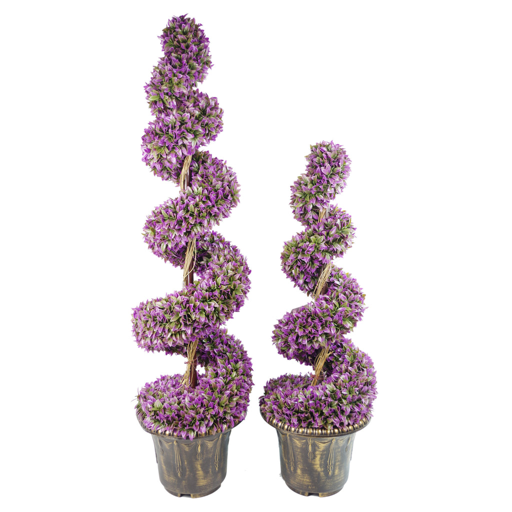 120cm Purple Large Leaf Spiral with Decorative Planter