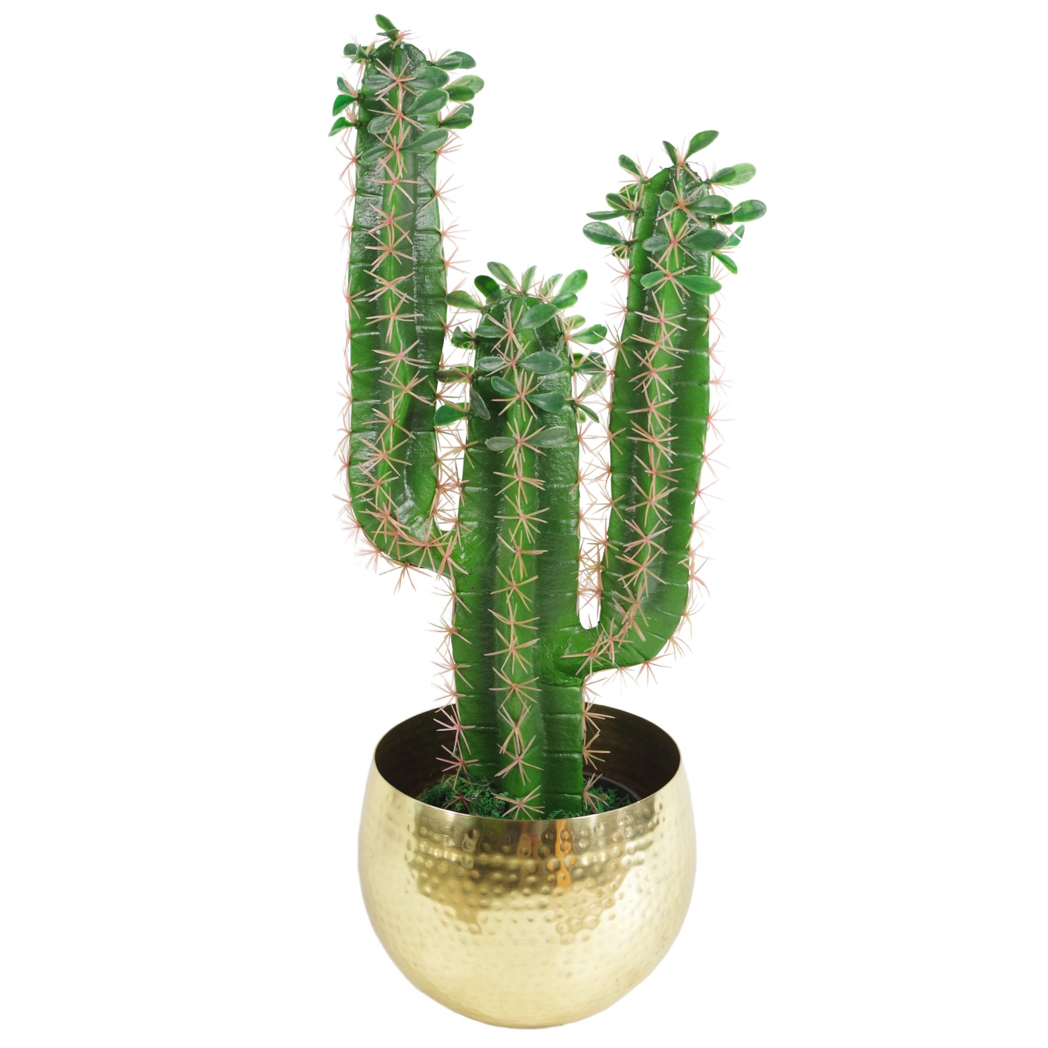 Leaf Large Metal Planter 22 x 18cm Hammered Brass Gold Colour - Straight Edge