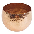 Large Metal bowl 22 x 17cm Hammered Copper Plated - Curvy Edge