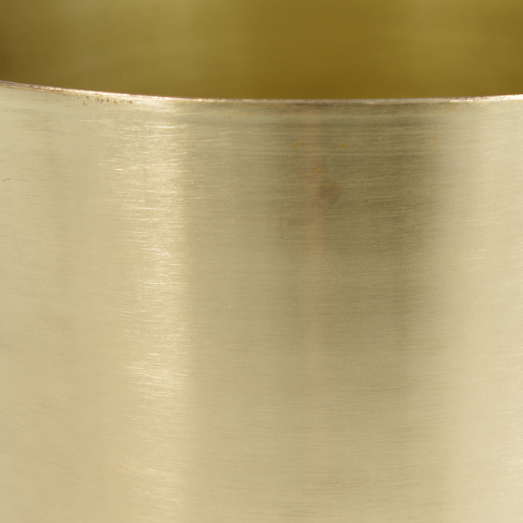 Leaf Metal Planter Plant Pot with Brushed Brass Finish 20 x 18cm
