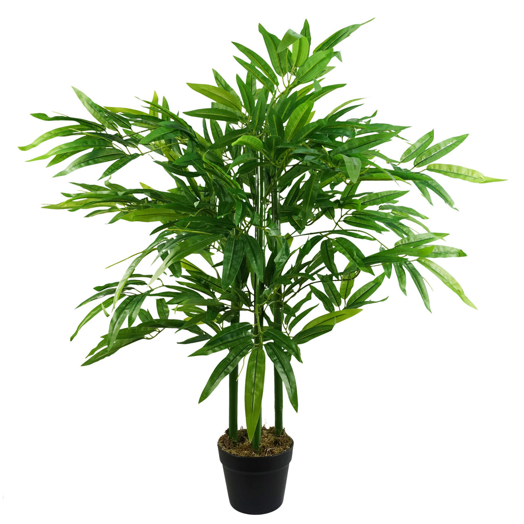 120cm (4ft) Fat Leaf Artificial Bamboo Plants Trees - XL