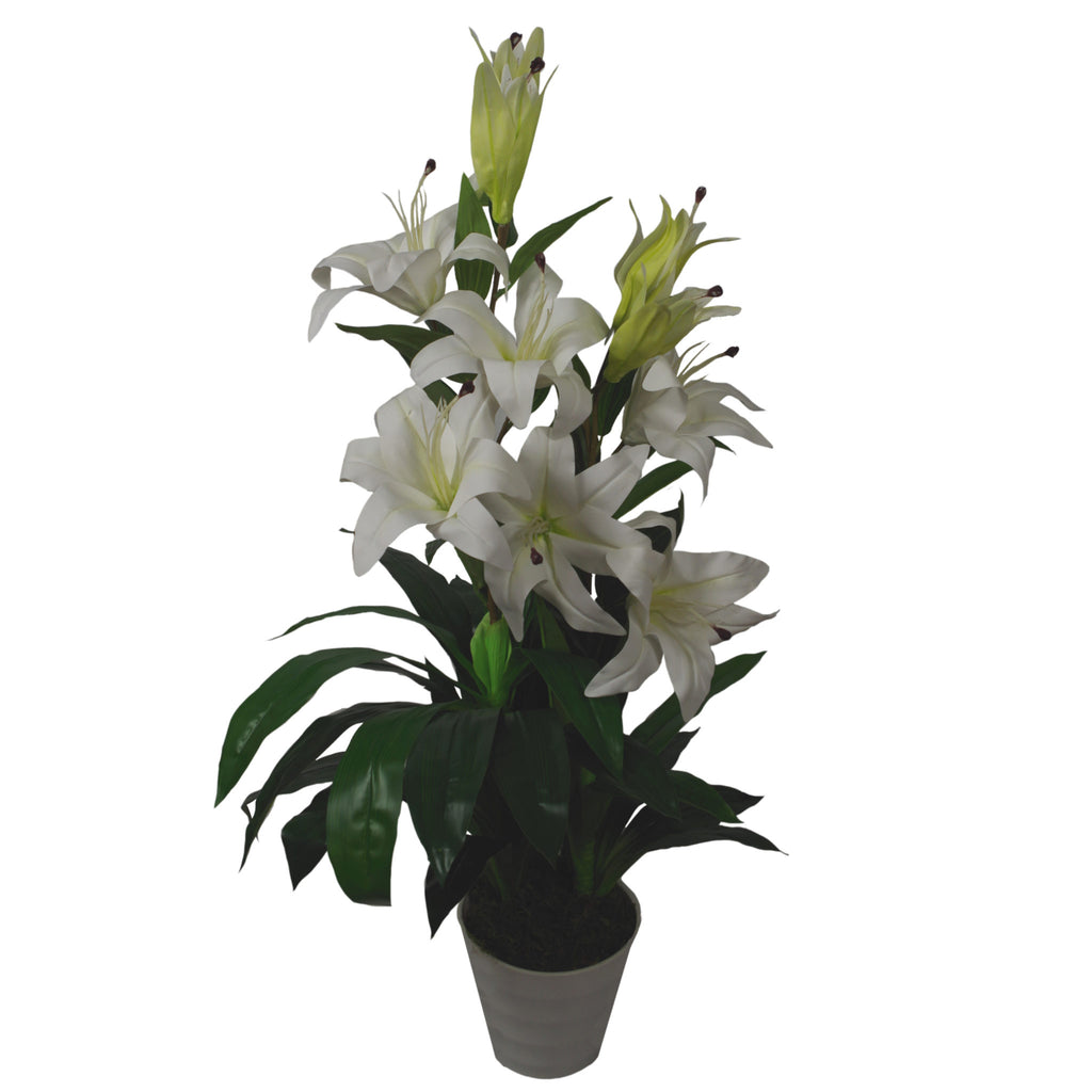 90cm (3ft) Artificial Lilies Stargazer Style Lily Plant Large Flowers