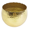 Large Metal bowl 22 x 17cm Hammered Gold Colour - Curvy Edge