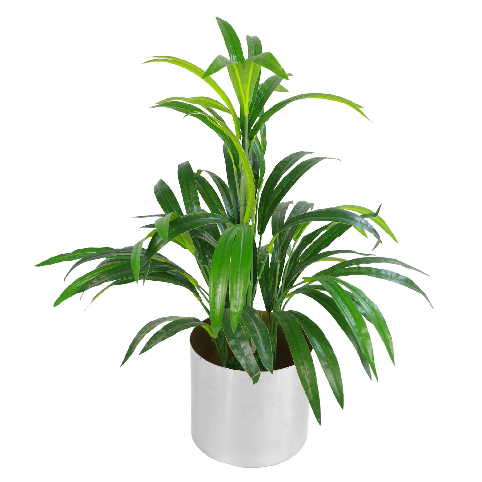 Leaf Metal Planter Plant Pot with Brushed Silver Finish 20 x 18cm