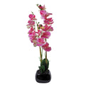 70cm Artificial Orchid Light Pink with Black Ceramic Planter