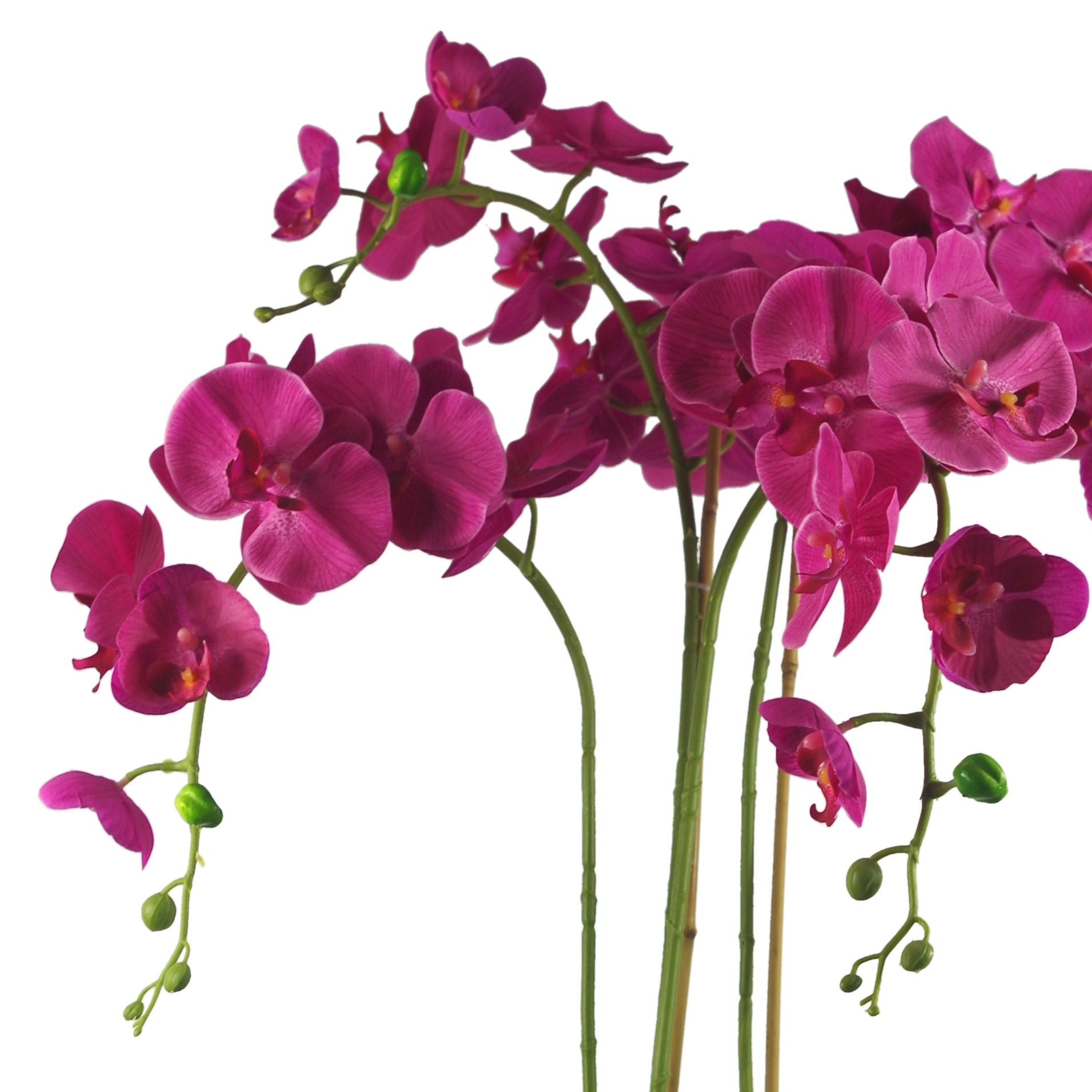 90cm Artificial Orchid Dark Pink in Ceramic Cube Planter