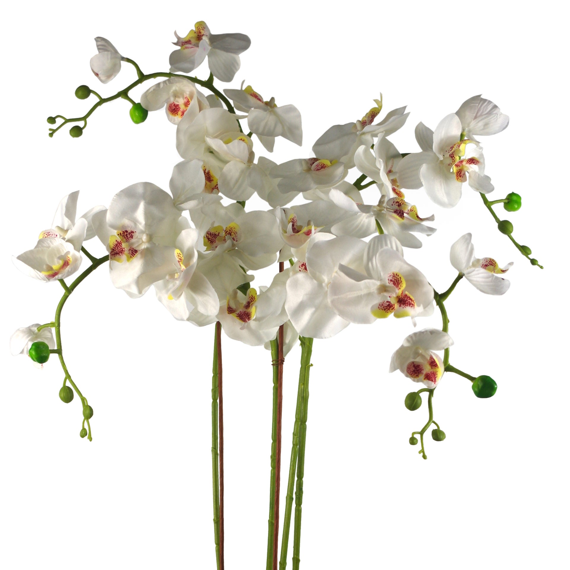 90cm Artificial Orchid White in Ceramic Cube Planter