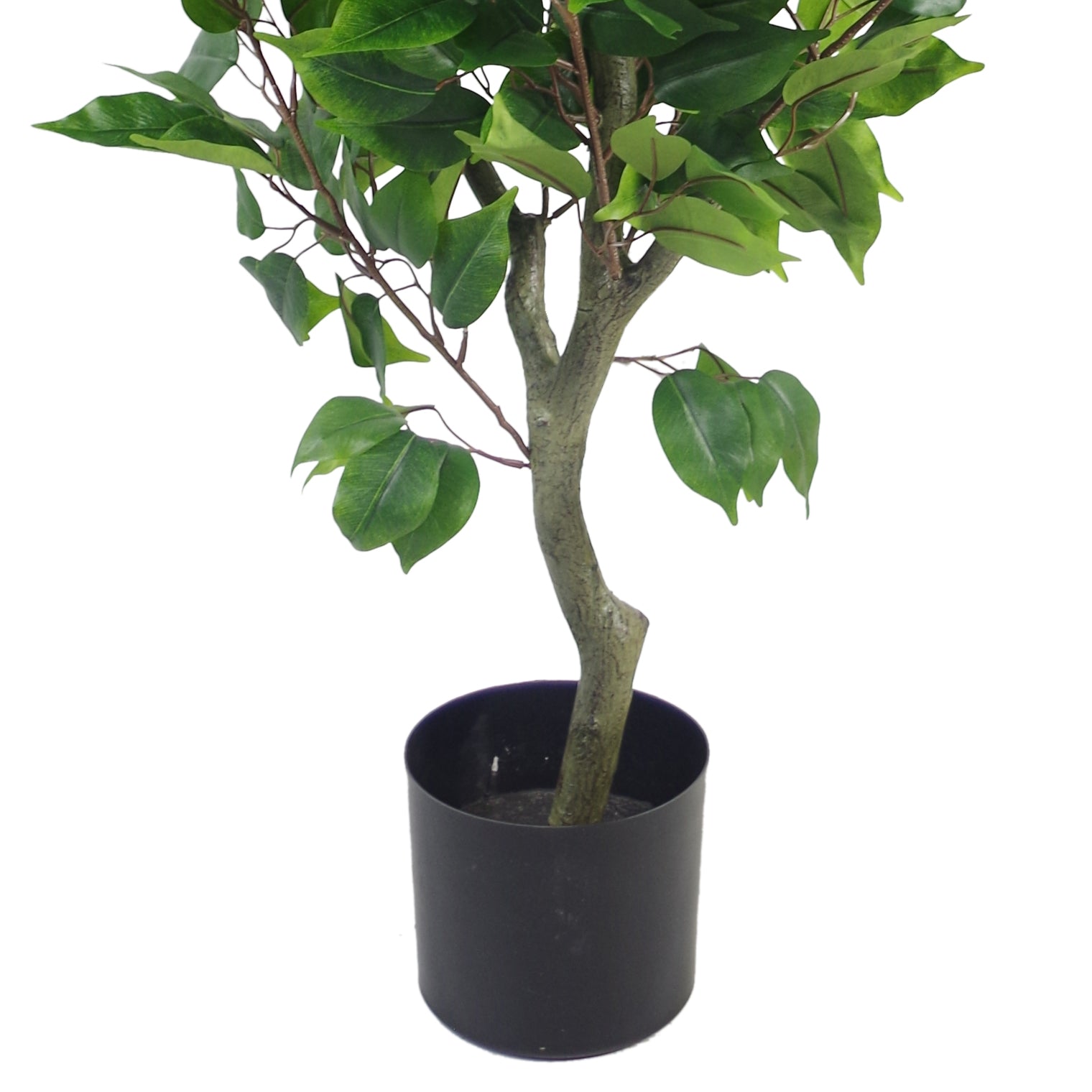 110cm Artificial Evergreen Ficus Tree Silver Curve Planter