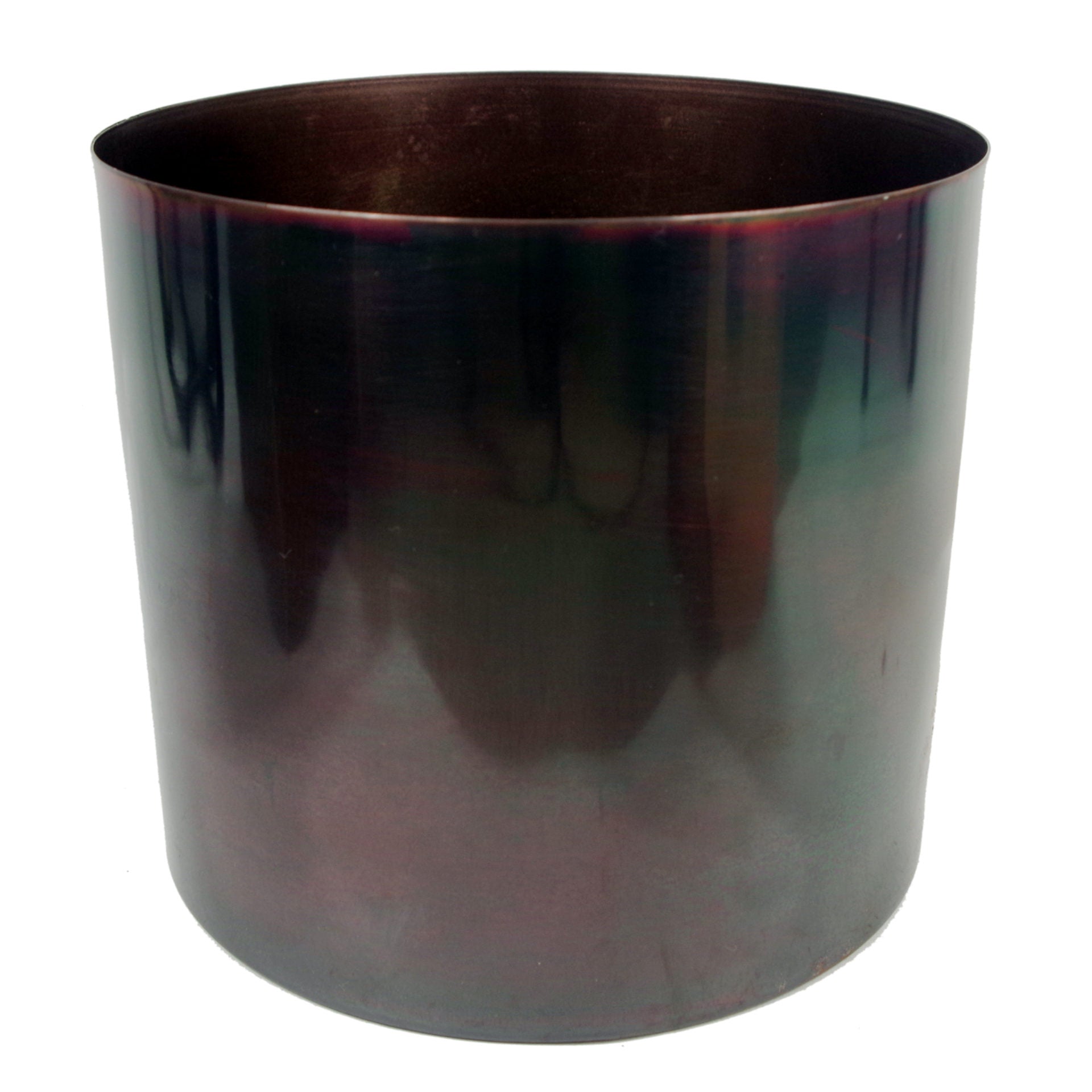 Medium Black Stand with Iridescent Rainbow Metal Planter 38.5cm x 18cm