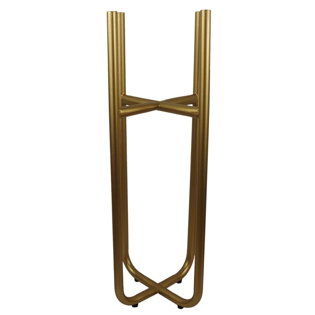 Tall Gold Stand with Iridescent Rainbow Metal Planter 62cm x 18cm