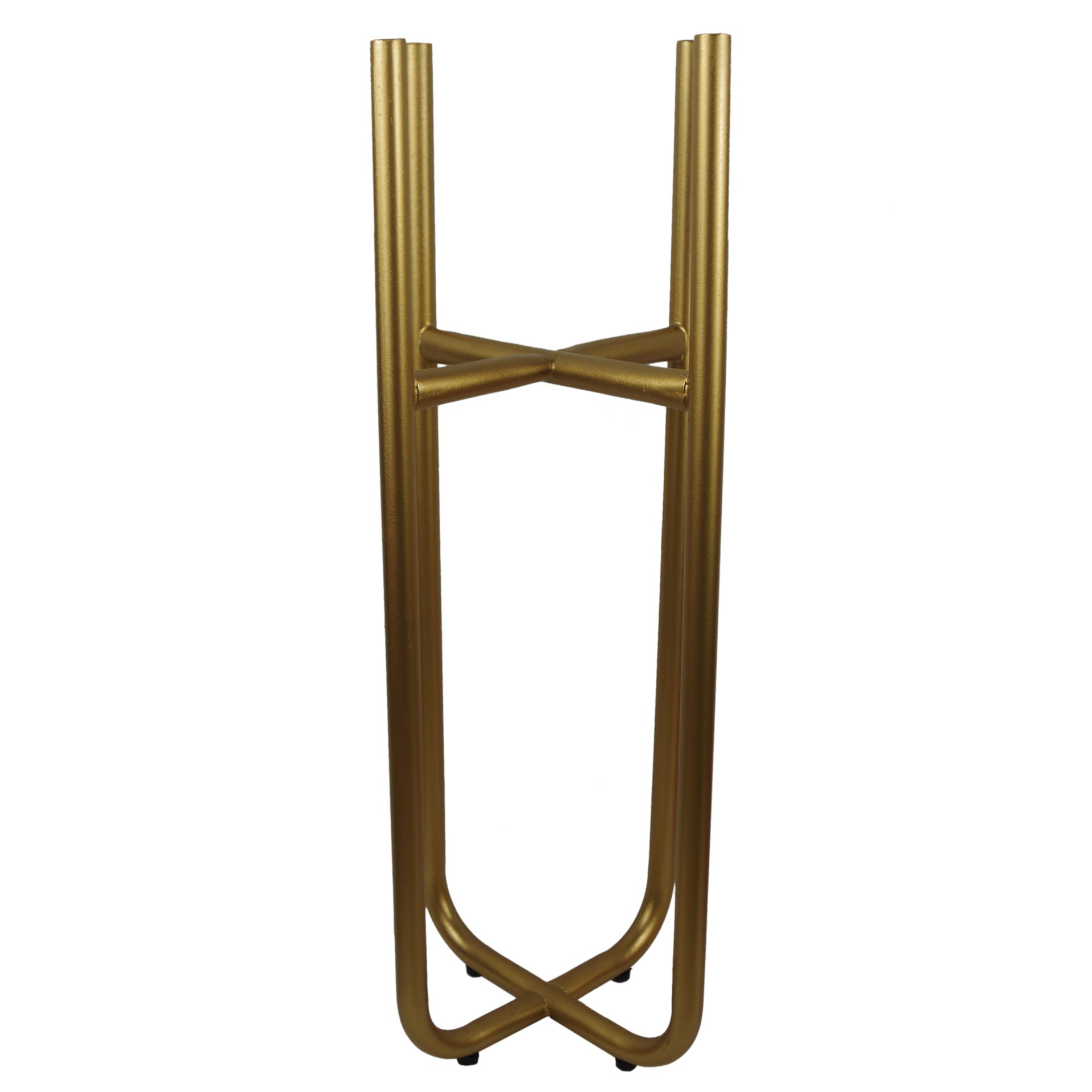 Tall Gold Stand with Black Metal Planter 62cm x 18cm