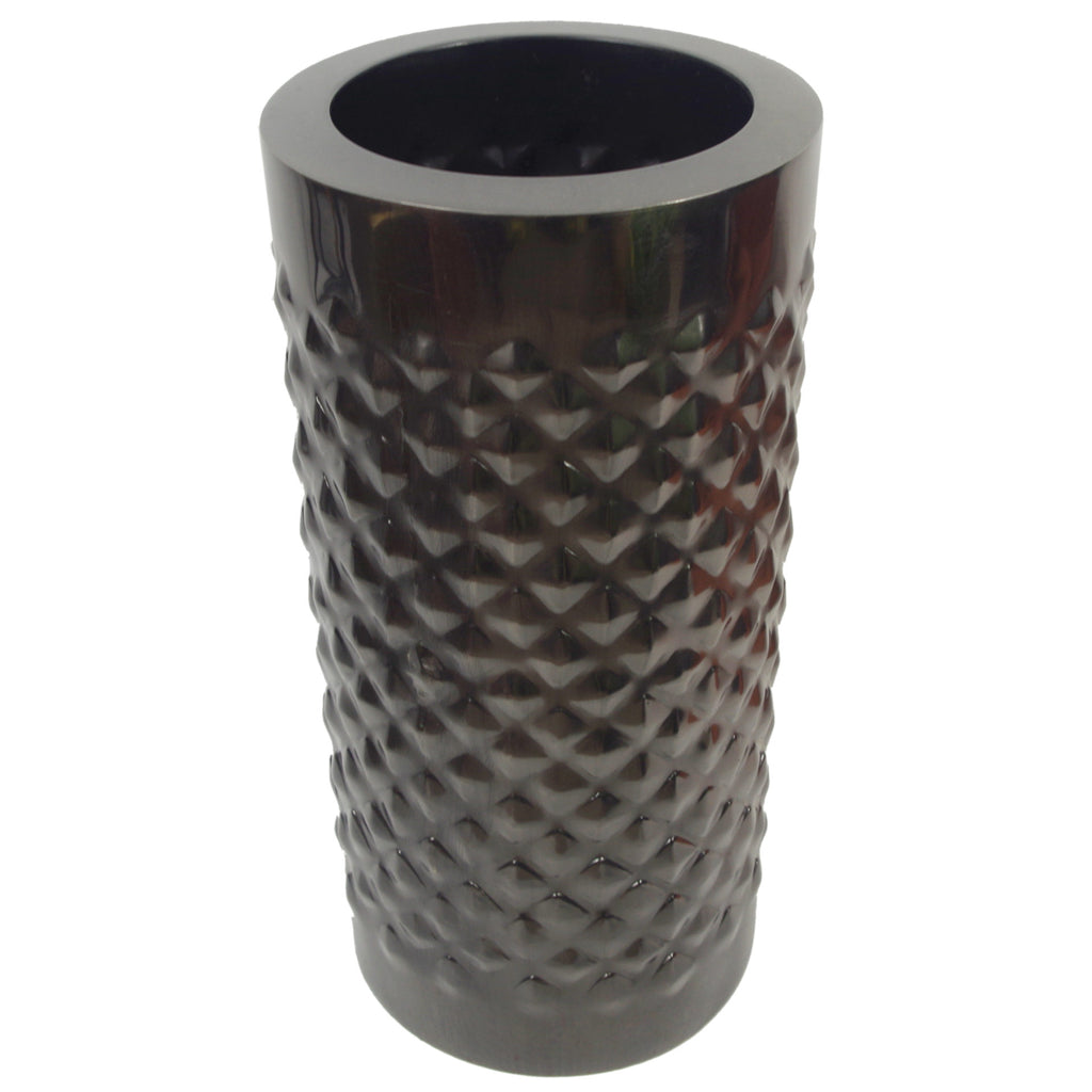 Diamond Metal Decorative Vase - Black 31 x 15cm