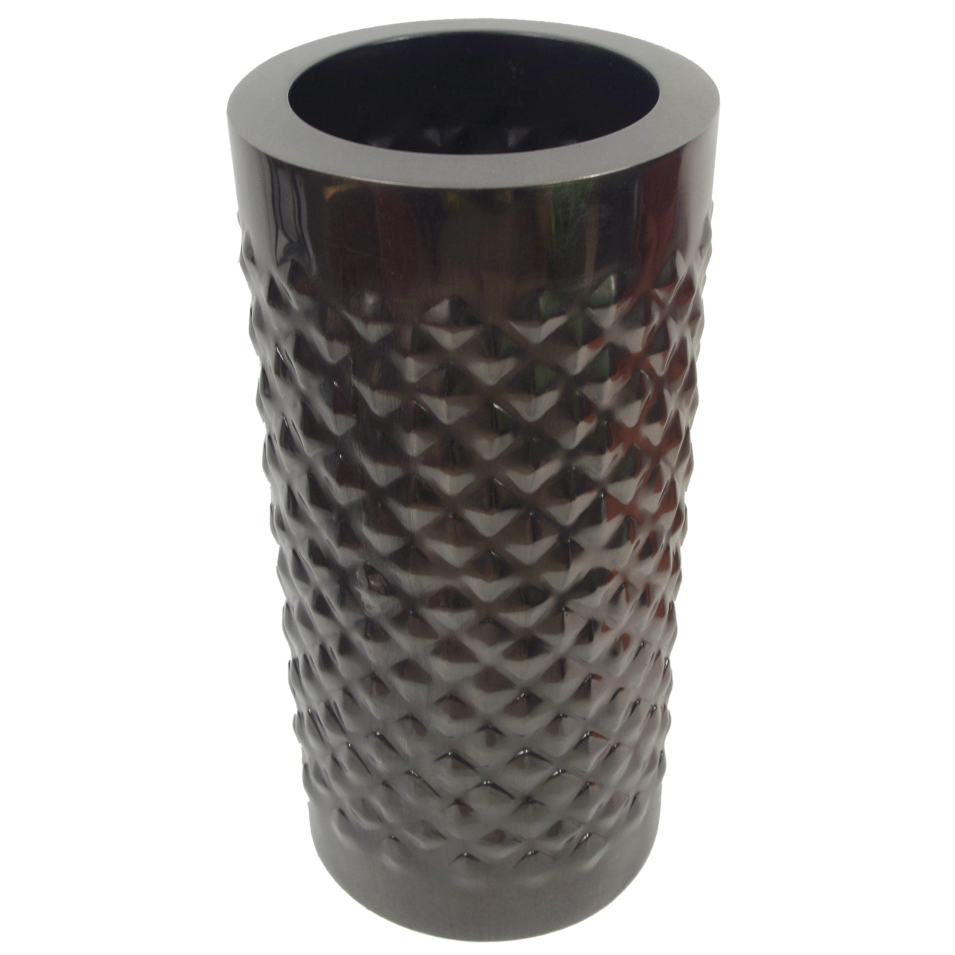 Diamond Metal Decorative Vase - Black 31 x 15cm