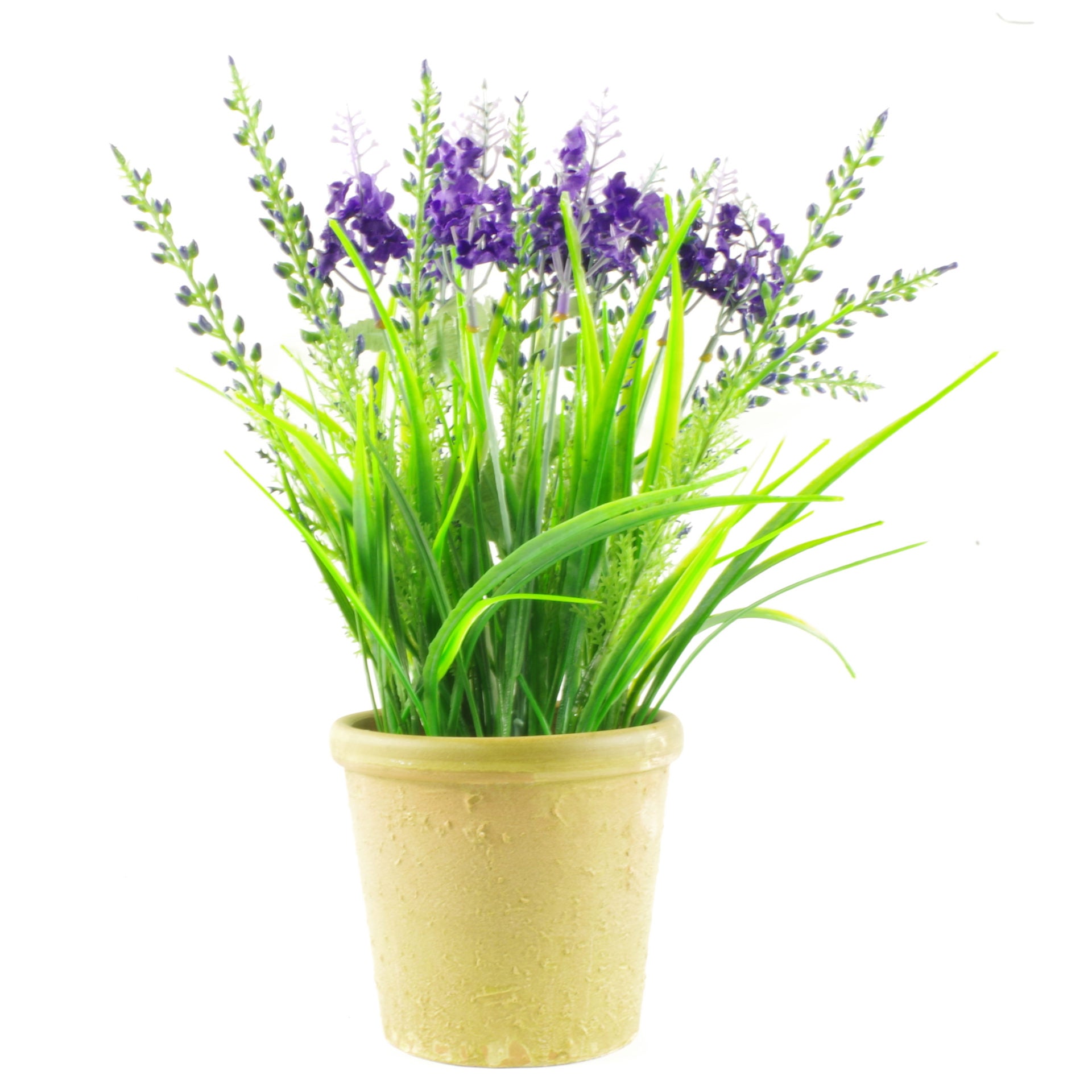 68cm Silver Metal Octopus Bowl Style Planter with Artificial Lavender