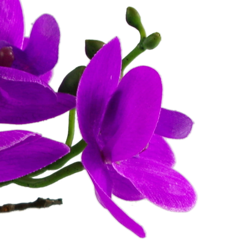 24cm Purple Artificial Orchid in White Ceramic Display Planter