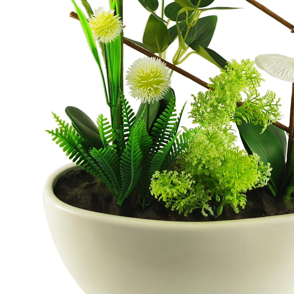 55cm Artificial Blossoming Orchid Display in Ceramic Planter