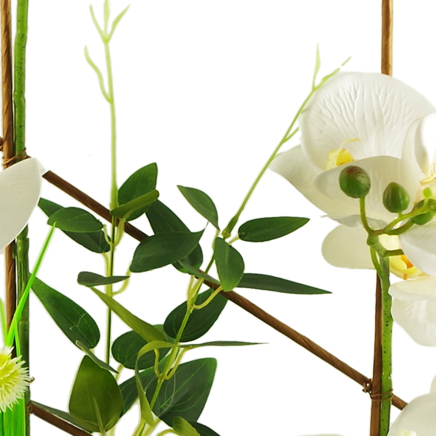 55cm Artificial Blossoming Orchid Display in Ceramic Planter