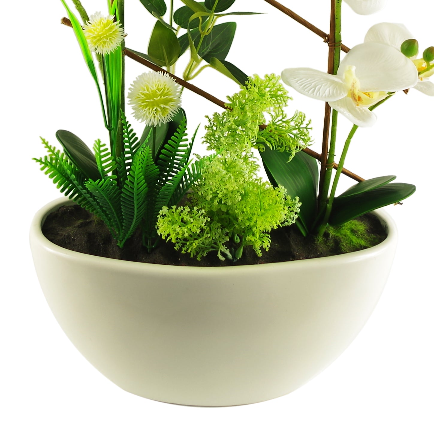 55cm Artificial Blossoming Orchid Display in Ceramic Planter