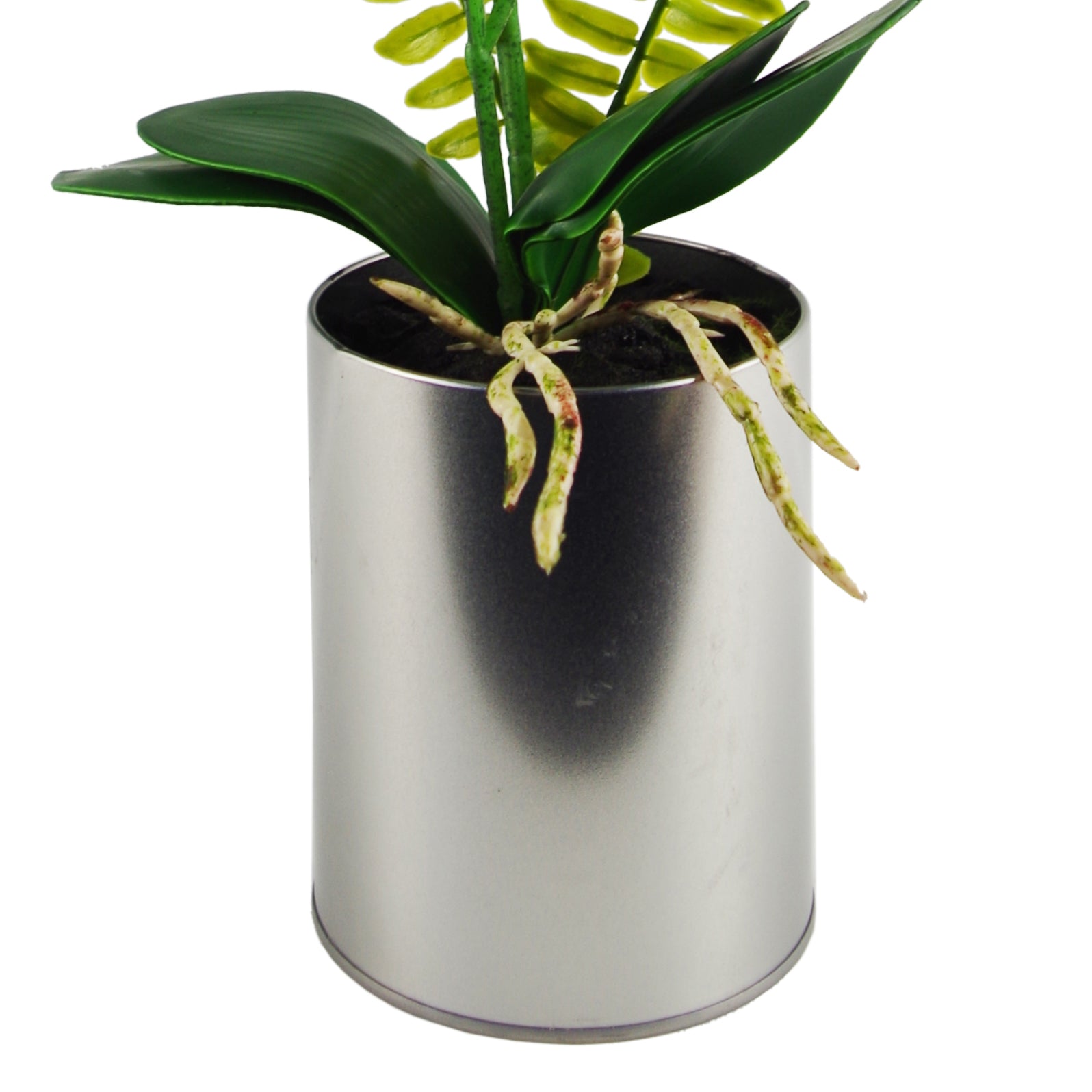 48cm White Artificial Orchid in Metal Planter - SLIGHT SECONDS