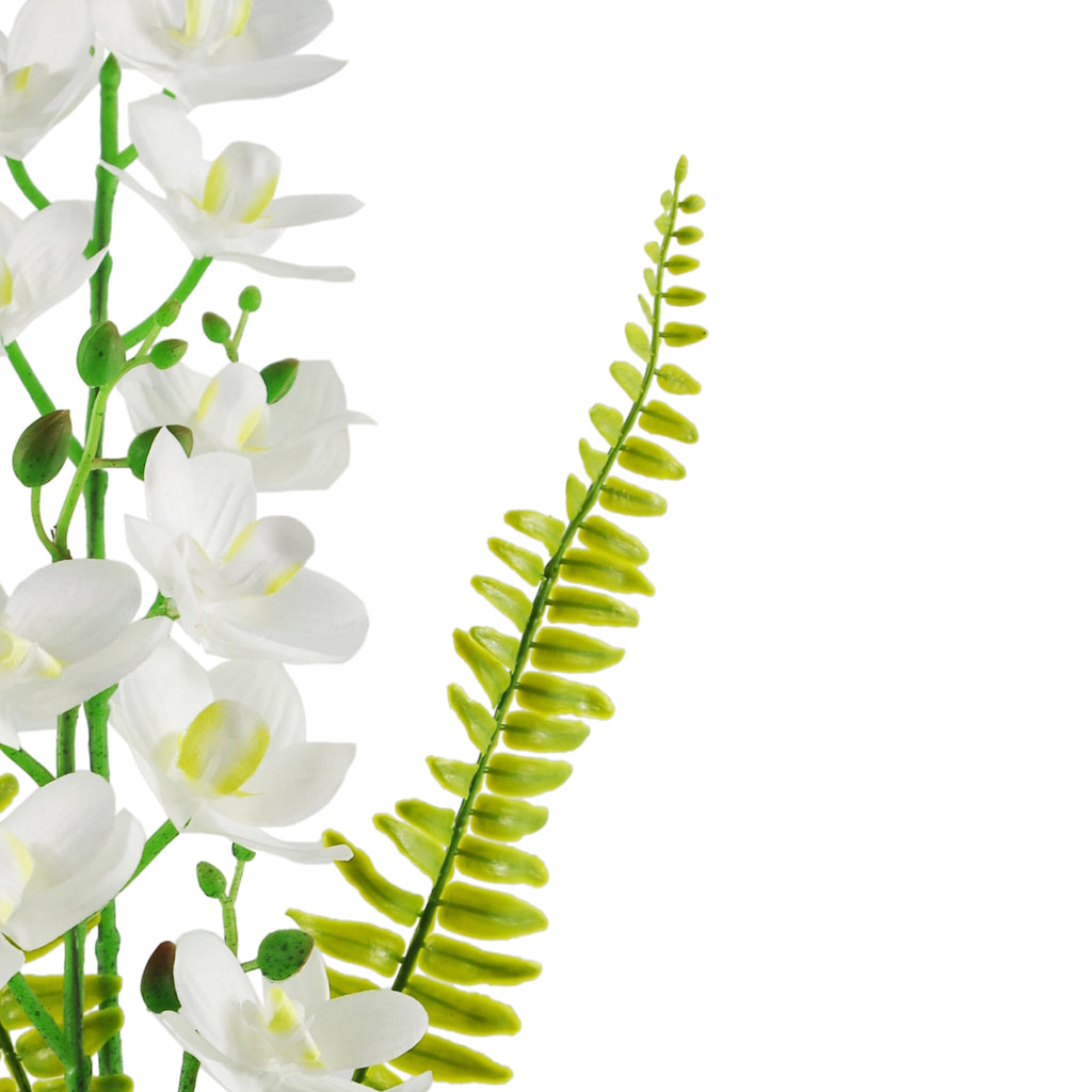 48cm White Artificial Orchid in Metal Planter - SLIGHT SECONDS