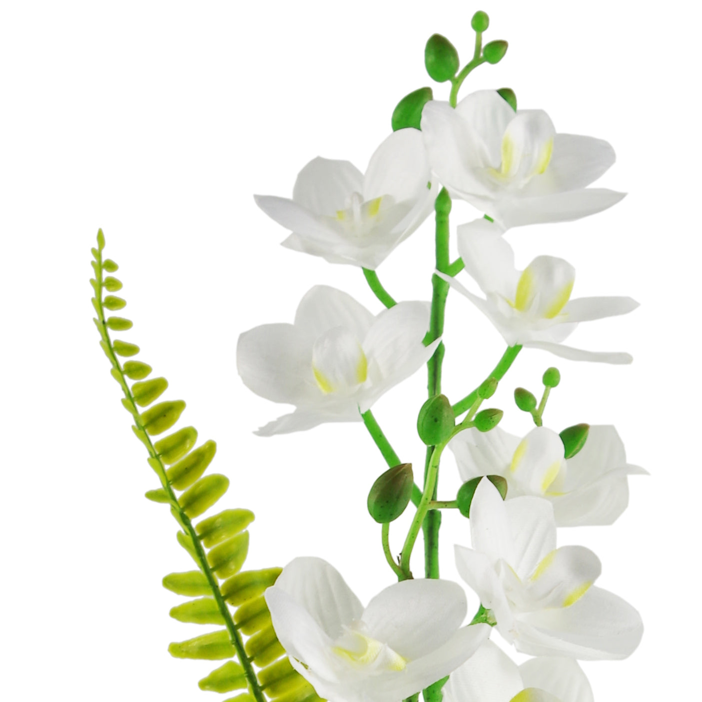48cm White Artificial Orchid in Metal Planter - SLIGHT SECONDS