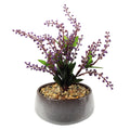 25cm Ceramic Blue Dish Planter with Artificial Purple Vitex Negundo Plant