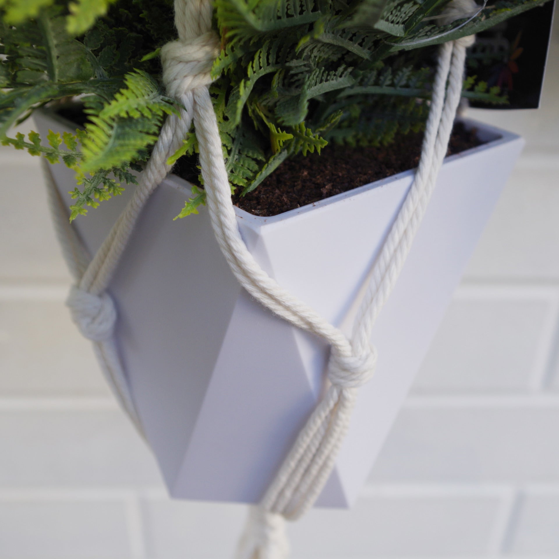 Potted Realistic Artificial Urban Jungle Hanging Fern Plant