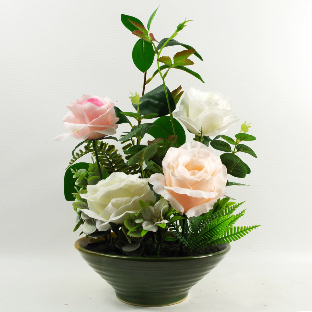 35cm Mixed Artificial Rose Display