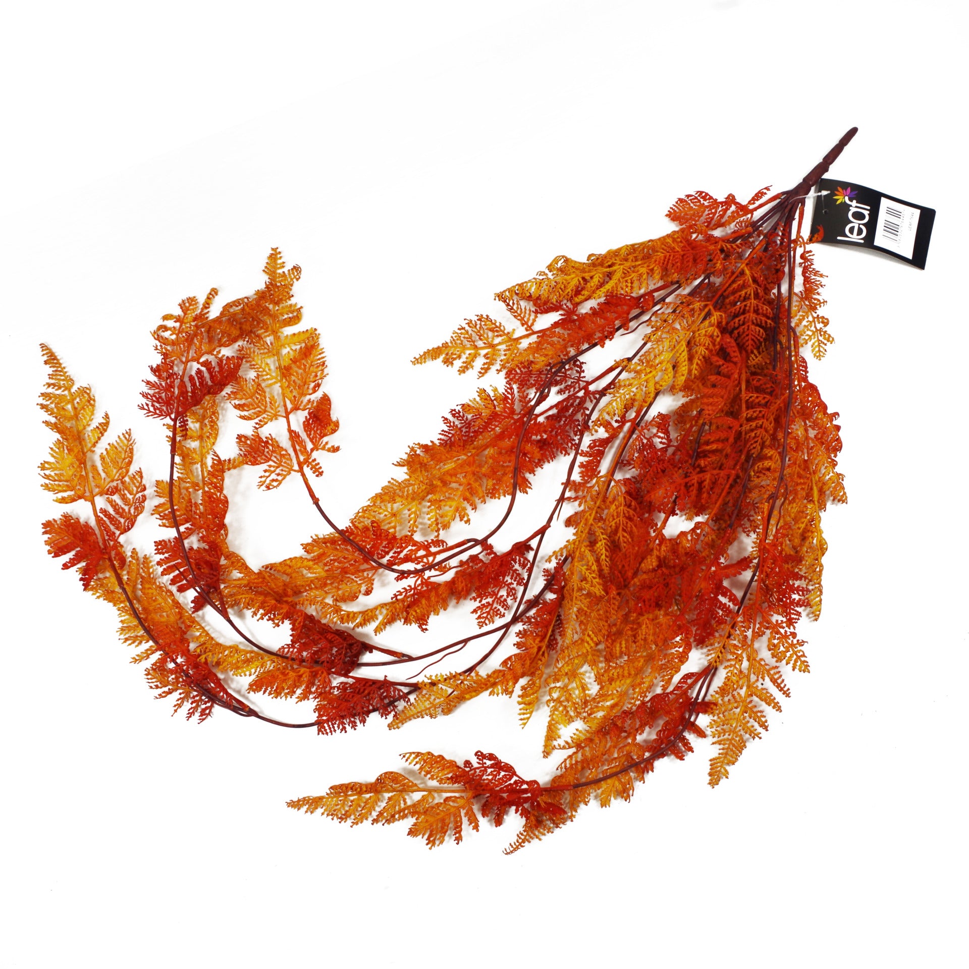 100cm Artificial Hanging Maidenhair Fern Plant Autumn Orange