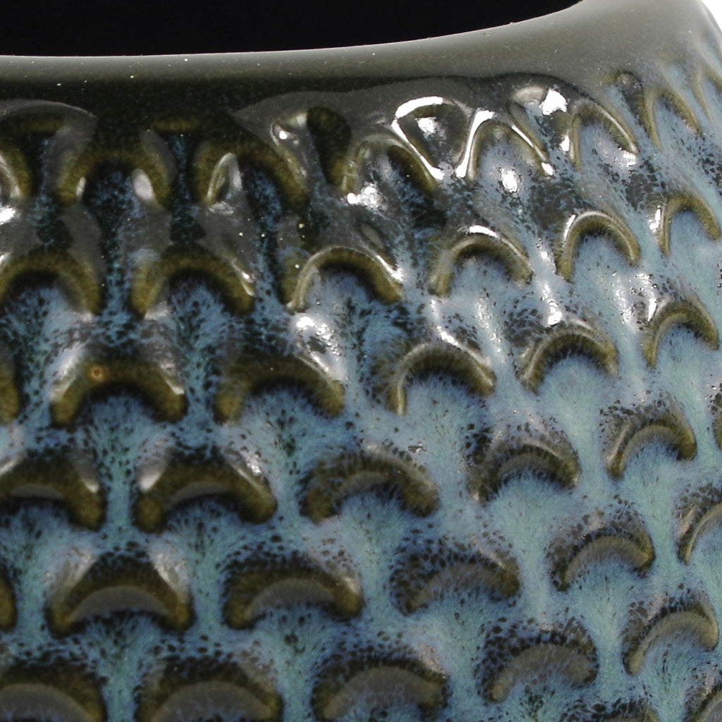 Blue Ceramic Plant Pot 15 x 15 x 12.5cm