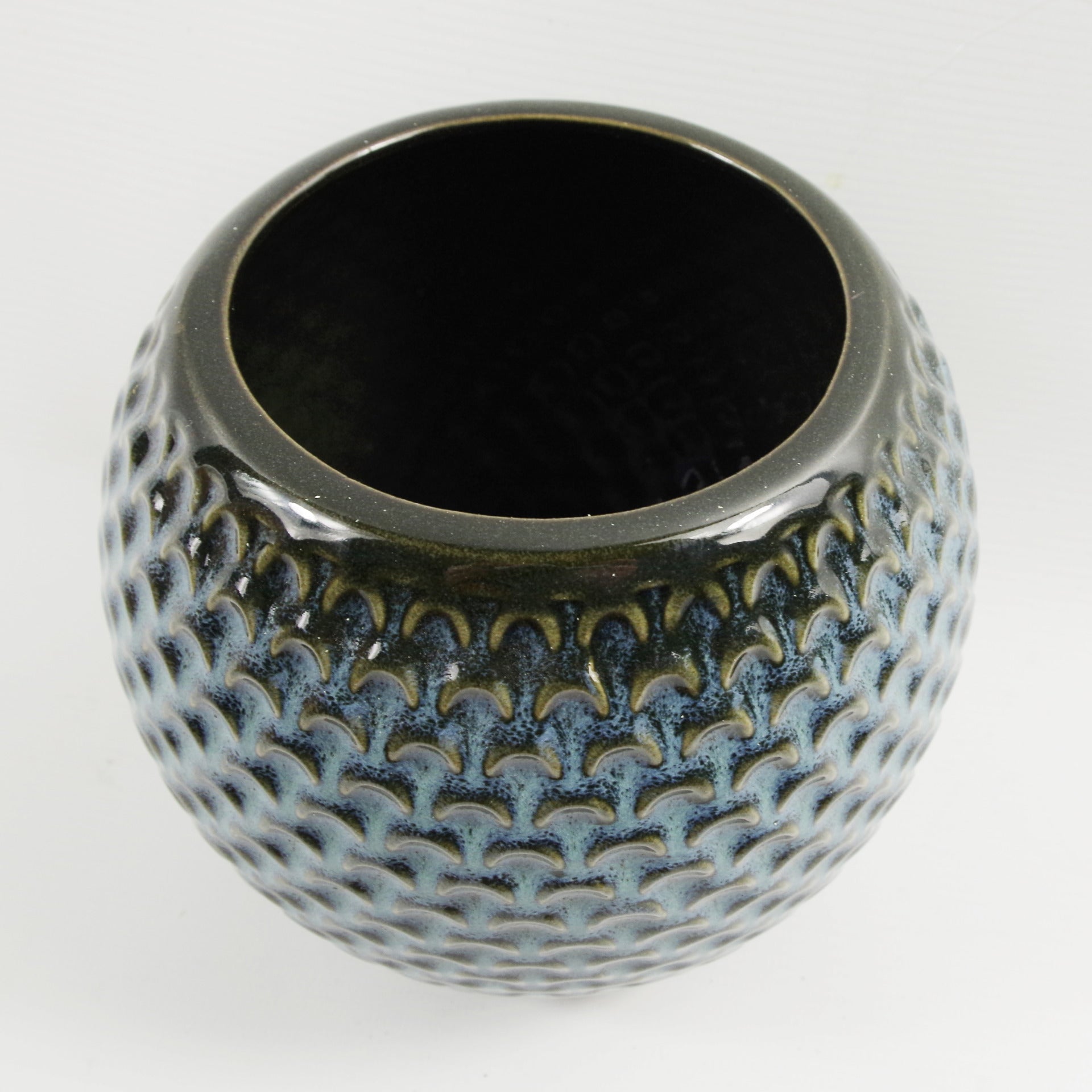 Blue Ceramic Plant Pot 15 x 15 x 12.5cm