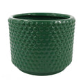 Green Raised Dots Ceramic Plant Pot 15 x 15 x 12.5cm