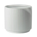 White Ribbed Ceramic Plant Pot 16 x 16 x 15cm