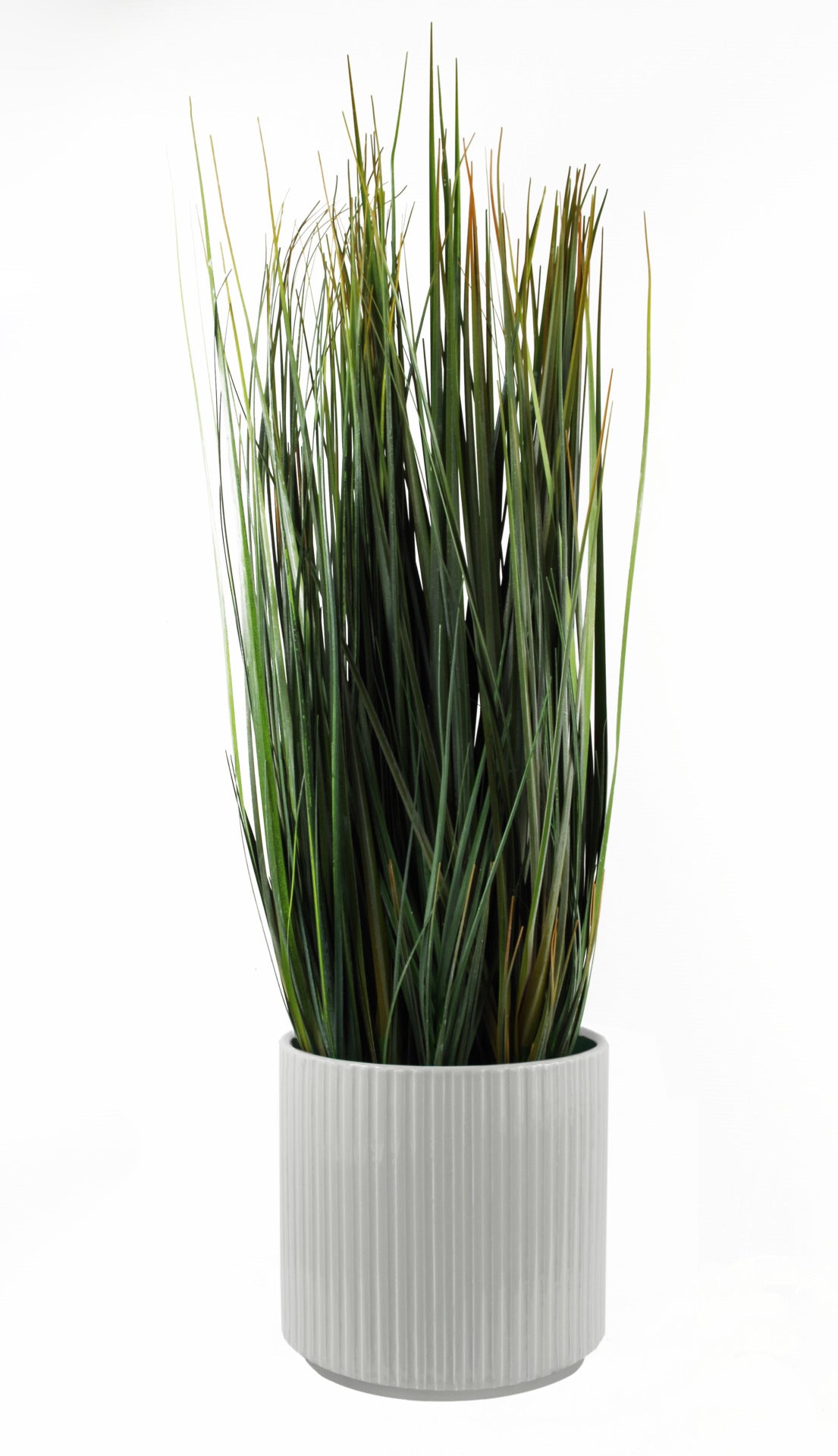 White Ribbed Ceramic Plant Pot 13.5 x 13.5 x 13cm