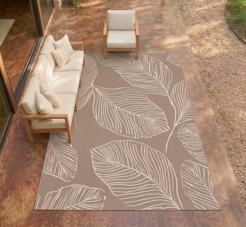 Terrace Leaf Natural Rug
