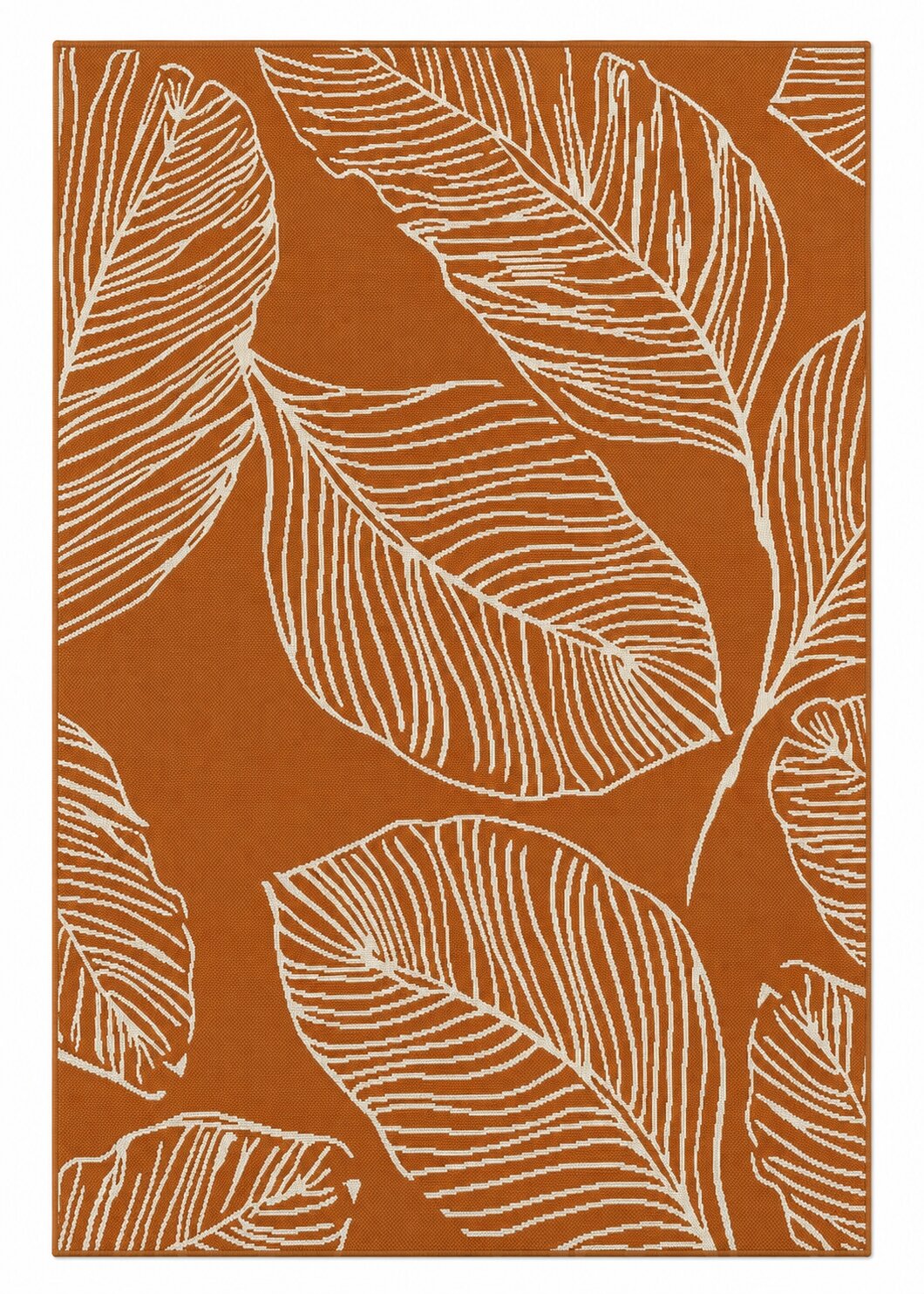 Terrace Leaf Terracotta Rug