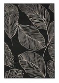 Terrace Leaf Black Rug